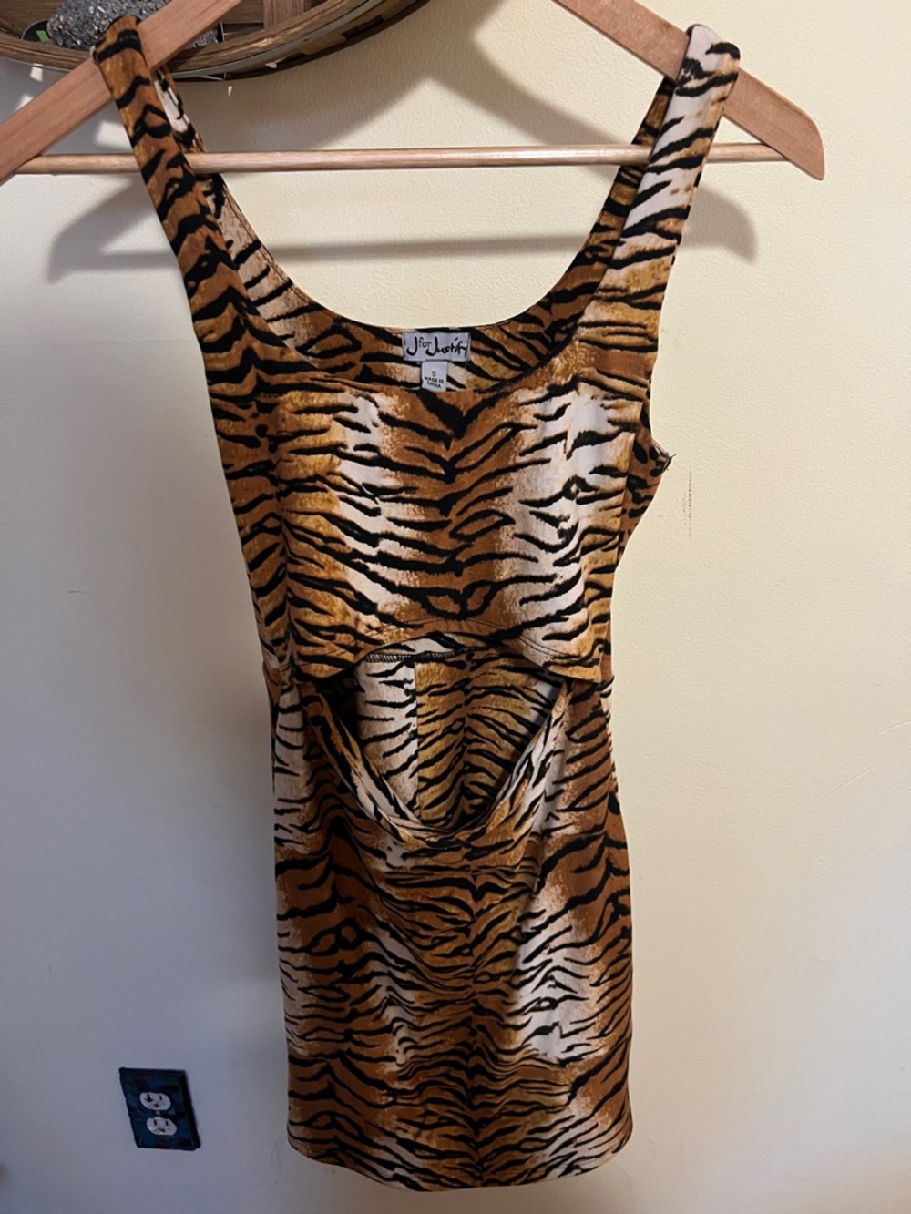 J for Justify Tiger Print Mini Dress in Brown & Black